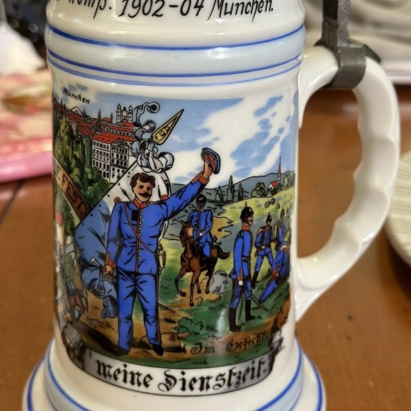 Vintage Reproduction 1902 -04 Regimental Military German Beer Stein - Picture 14 of 14